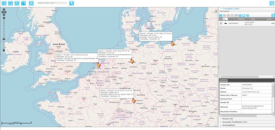 GPS Trackingsystem Lagercontainer