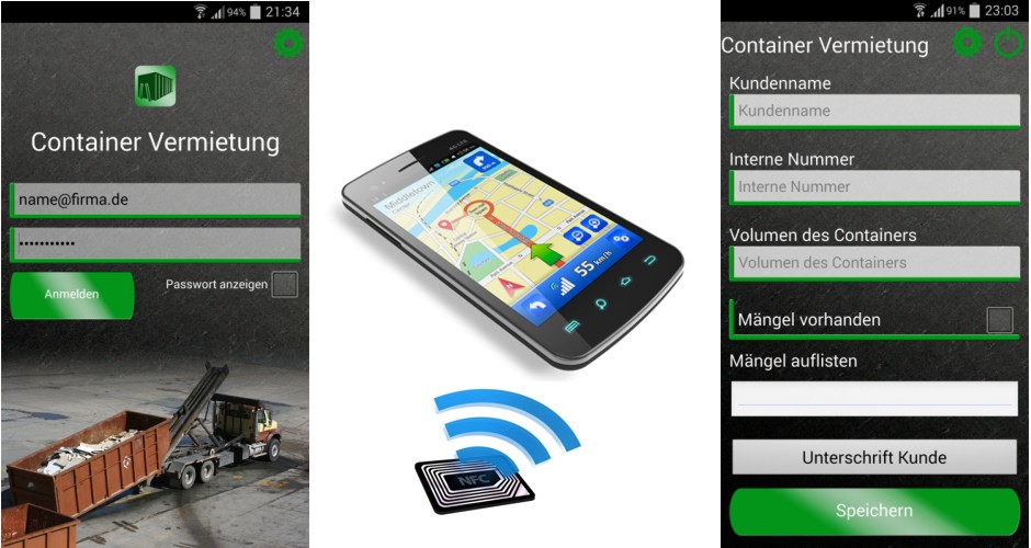 Container Tracking App Smartphone Tablet